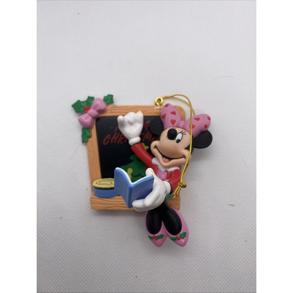 Vintage Disney Minnie Mouse Teacher Ornament Enesco Christmas Holiday Chalkboard